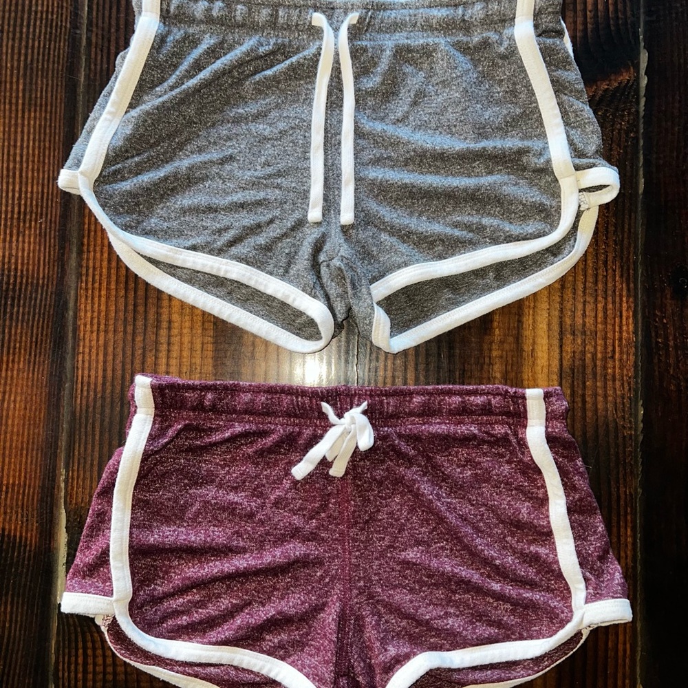 Women's Gray and Burgundy Shorts